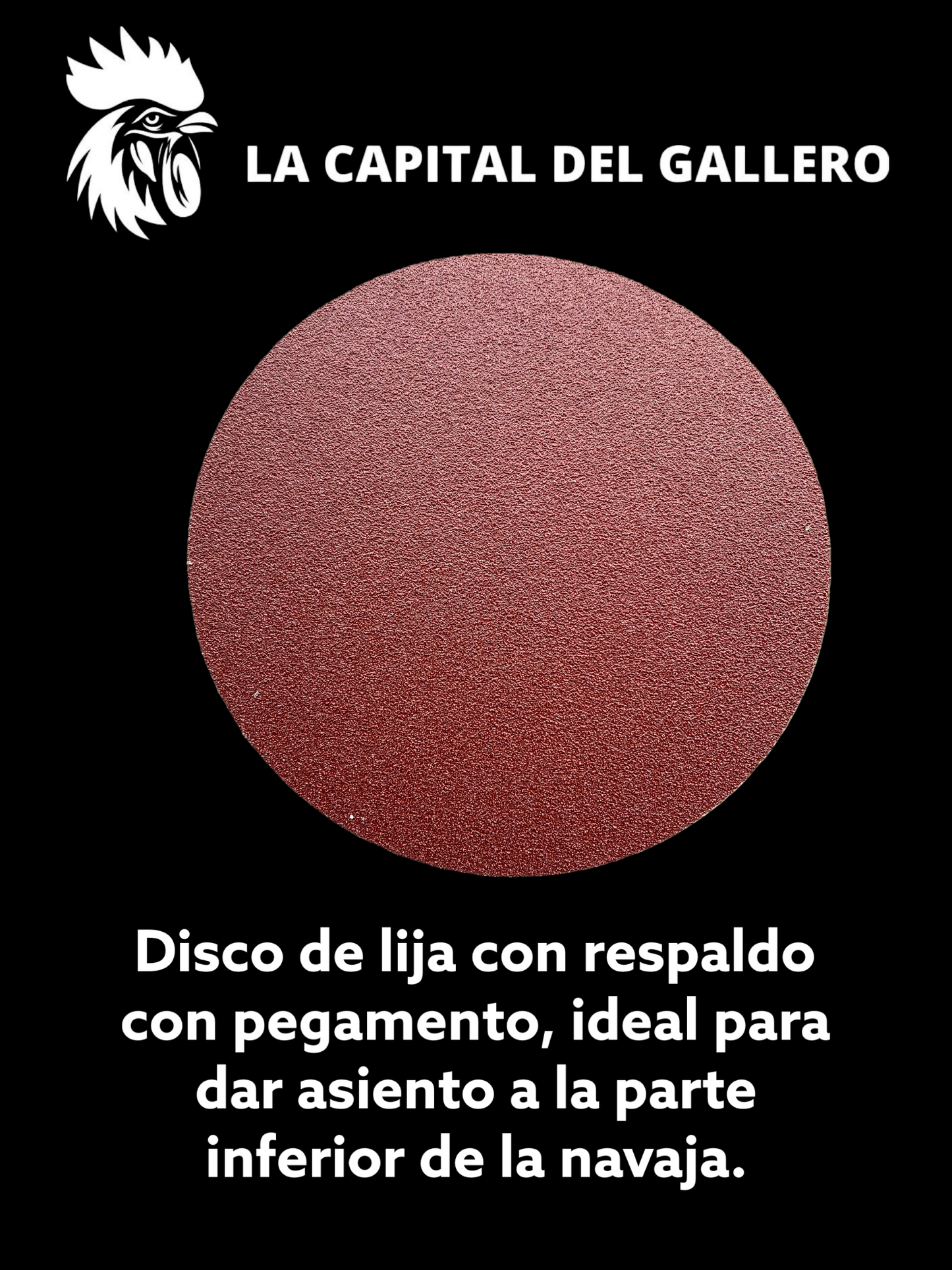 Disco de lija 8" Grano 36 3M CUBITRON 784F con respaldo adhesivo, ideal para dar asiento a la navaja.