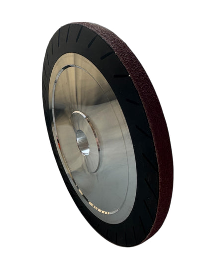 Polea Expansiva Profesional Para Afilado De Navajas para Gallo Para Uso en Esmeril De Banco 8x1/2x1” + Reductor Telescópico De Centro