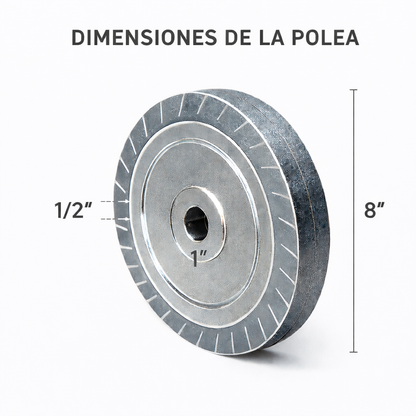 Kit polea expansiva para esmeril de banco + 5 líjas grano a elegir + reductor telescópico