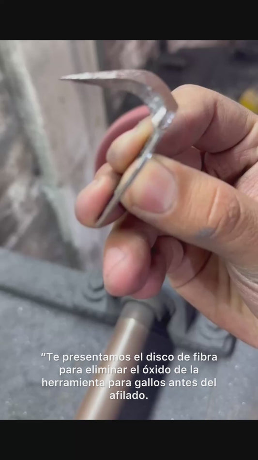 Disco de fibra para quitar óxido de las navajas para gallo, satinar patas de las navajas y limpiar después del temple, disponible en varias medidas